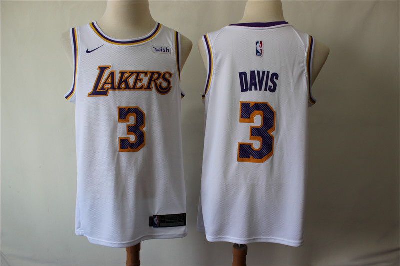 Men Los Angeles Lakers 3 Davis white Game Nike NBA Jerseys